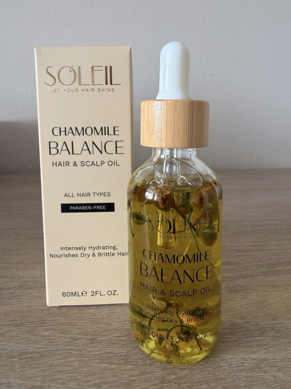 Soleil Chamomile Balance Hair & Scalp Oil 2 oz New in Box Exp 2029